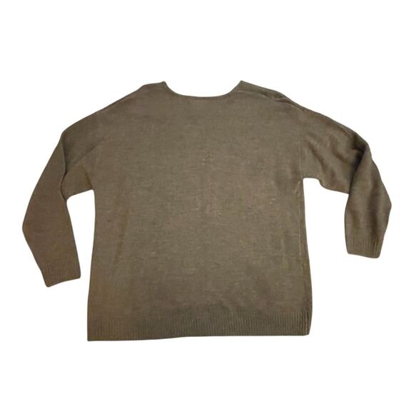 H&M - Women's M Sweater - Khaki Brown V-Neck - Wool Blend - Ribbed Hem - EUC - Picture 2 of 8